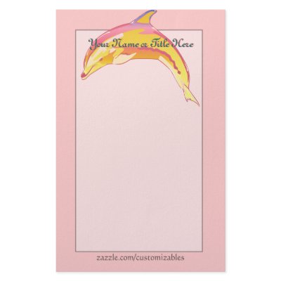 Colourful Dolphin Stationery by Customizables