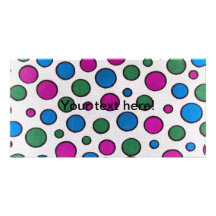 Colourful dots fabric photo cards