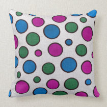 Colourful dots fabric pillows