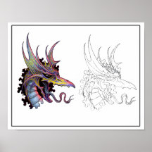 Colourful Dragon Poster