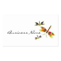 colourful dragonflies business cards