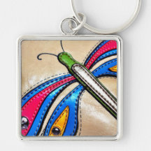 Colourful Dragonfly Design Keychains