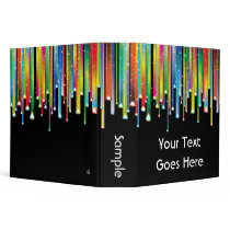 Colourful Dripping Lines 3 Ring Binder