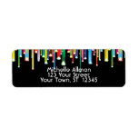 Colourful Dripping Lines Avery Label