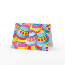 Colourful Easter Eggs - Fiesta Colours Greeting Cards