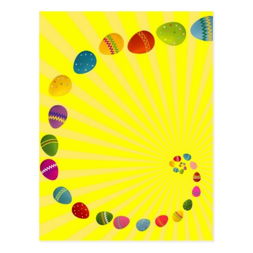 Colourful Easter Eggs Post Card