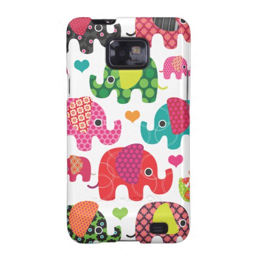 Colourful elephant kids pattern samsung case samsung galaxy SII cases