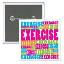 Colourful Exercise Pinback Buttons