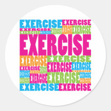 Colourful Exercise Round Sticker