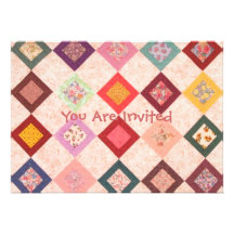 Colourful Fabrics Pattern Custom Invitation