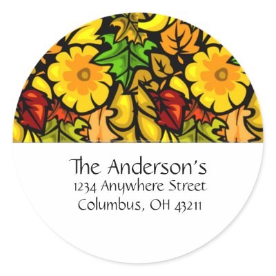 Colourful Fall Leaves Design 2 Address Labels by mrssocolov2