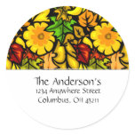 Colourful Fall Leaves Design 2 Address Labels stickers