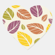 Colourful Fall Leaves Purple Maroon Yellow Green Sticker