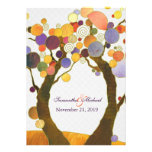 Colourful Fall Love Trees Modern Wedding Invitatio