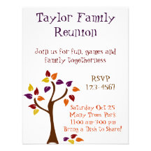 Colourful Fall Tree Personalized Announcements