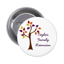 Colourful Fall Tree Pinback Button
