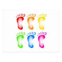 Colourful Feet Postcards