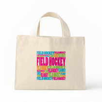 Colourful Field Hockey Tote Bags