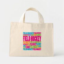 Colourful Field Hockey Tote Bags