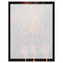 Colourful fireworks in celebration letterhead template