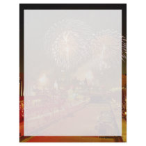 Colourful fireworks on New Year's Eve Letterhead