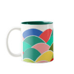 Colourful Fish Scale Pattern Coffee Mugs