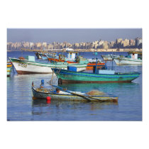 Colourful fishing boats in the Harbour of