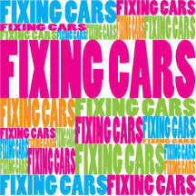 Colourful Fixing Cars Photo Sculpture