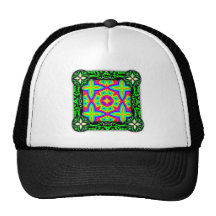 Colourful Floral Pattern Big Mesh Hat