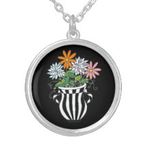 Colourful Floral Vase Necklace