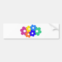 colourful flower bunch bumper sticker