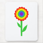 Colourful flower in rainbow colours. mouse pad