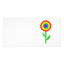 Colourful flower in rainbow colours. personalized photo card