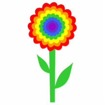 Colourful flower in rainbow colours. acrylic cut out