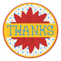 Colourful Flower Thank You Sticker