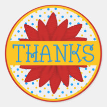 Colourful Flower Thank You Sticker