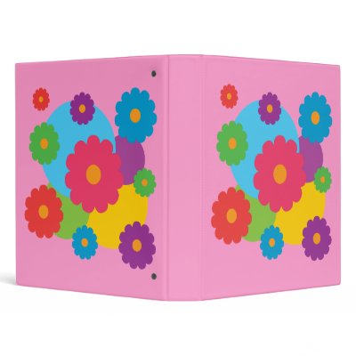 Colourful Flowers 3 Ring Binder by toxiferous