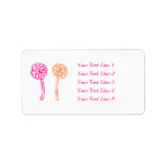 Colourful flowers. Pink and Orange. Address Label