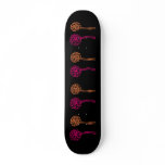 Colourful flowers. Pink and Orange Drawing. Custom skateboards