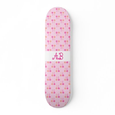 Colourful flowers. Pink and Orange Pattern. Skate Board by Graphics_By_Metarla