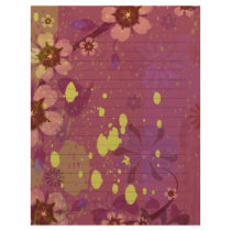 colourful fun flowers and splatter art letterhead template