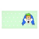 Colourful fun happy clown. Dog cartoon. Custom photo cards