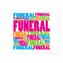 Colourful Funeral Postcard