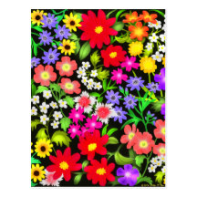 Colourful Garden Flowers Postcard