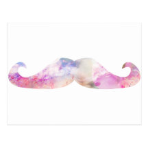 Colourful gentelman moustaches hipsters postcard