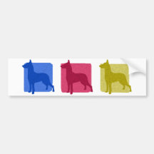 Colourful German Pinscher Silhouettes Bumper Sticker