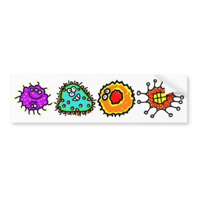 Colourful Germs Bumper Stickers by prawny