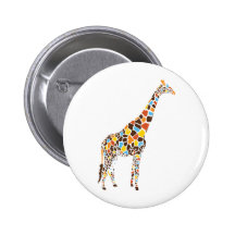 Colourful Giraffe Buttons