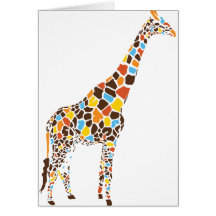 Colourful Giraffe Greeting Cards