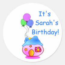 Colourful Girls Birthday Stickers
